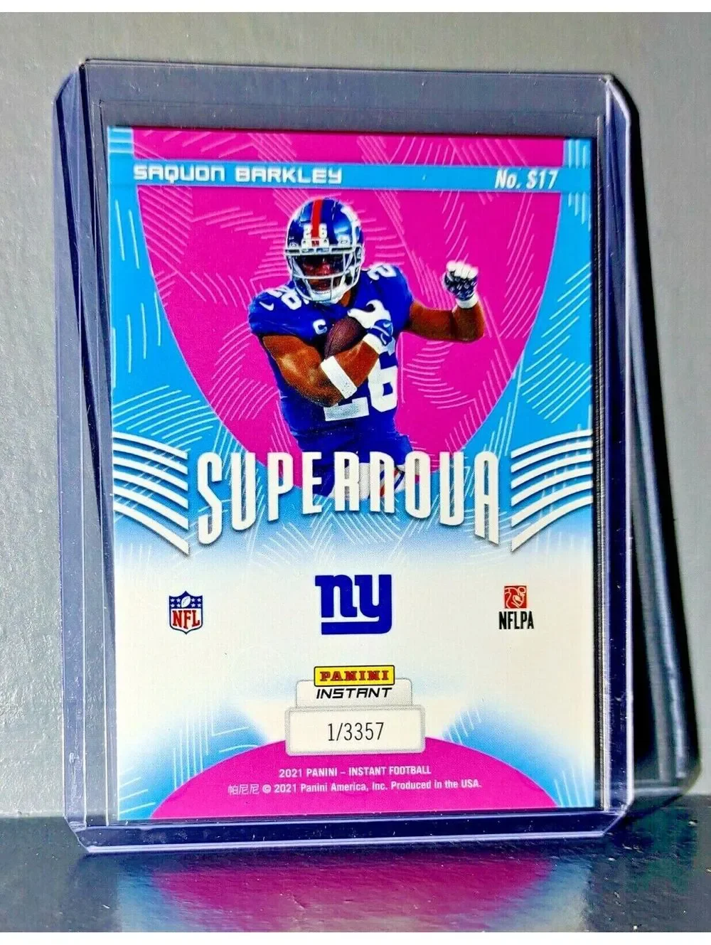 Saquon Barkley 2021 Panini NFL Instant Supernova #17 Football Card 1 of 3357